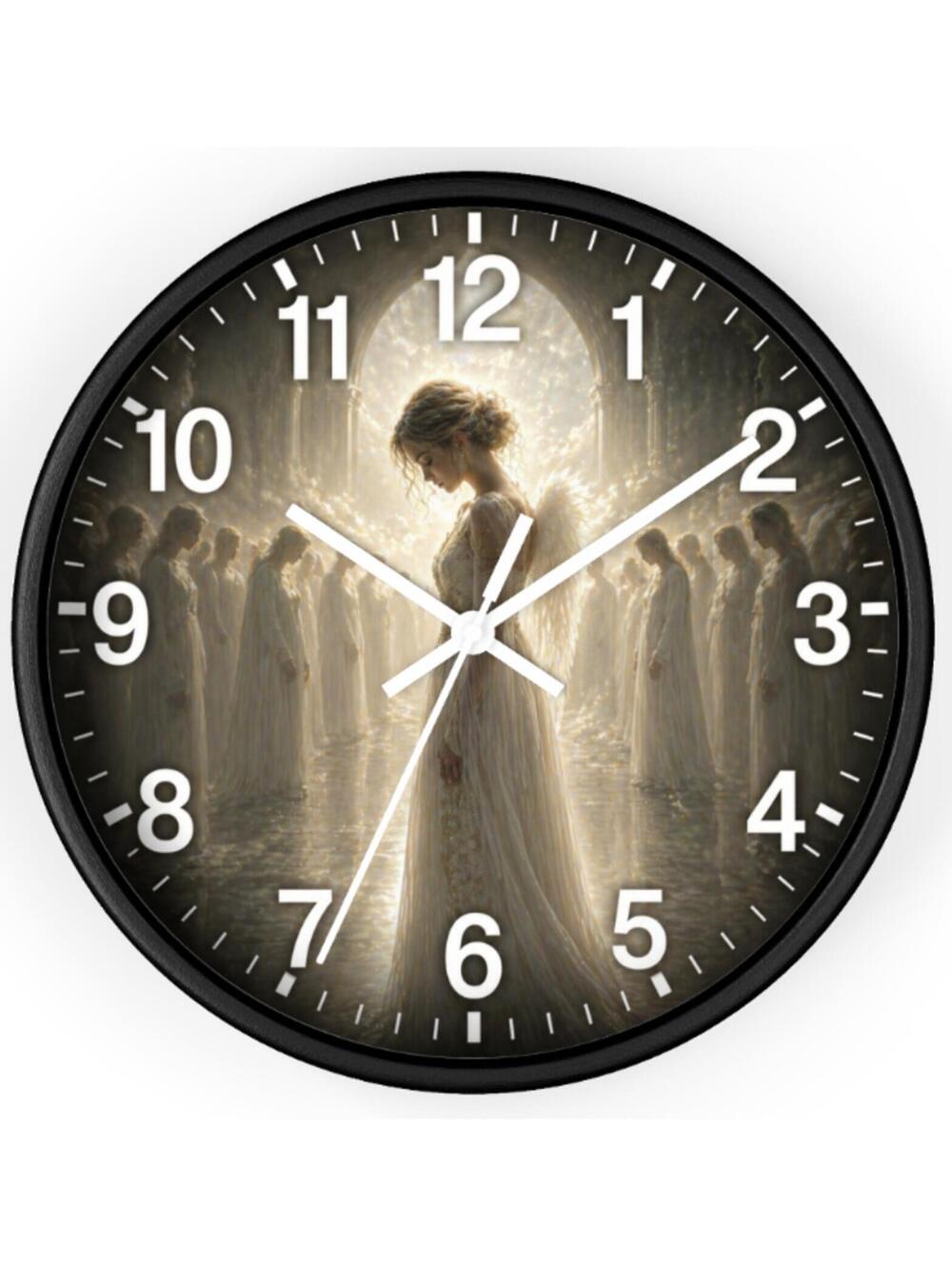 Angelic Glow Wall Clock White Numbers Luminous Night Decorative Art Clock